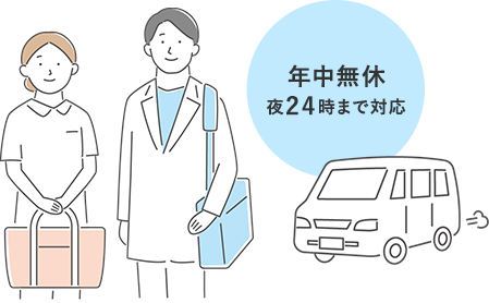年中無休夜24時まで対応