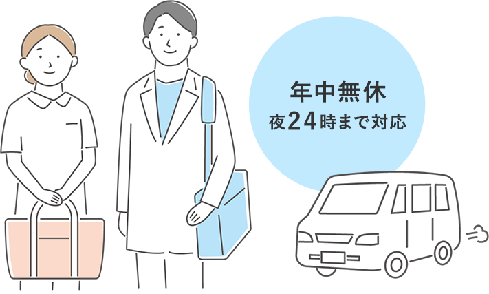 年中無休夜24時まで対応